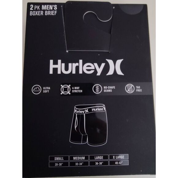 HURLEY 2 PK MEN'S BOXER BRIEF SZ S NIB GREEN SOLID & TROPICAL PRINT - Picture 6 of 8